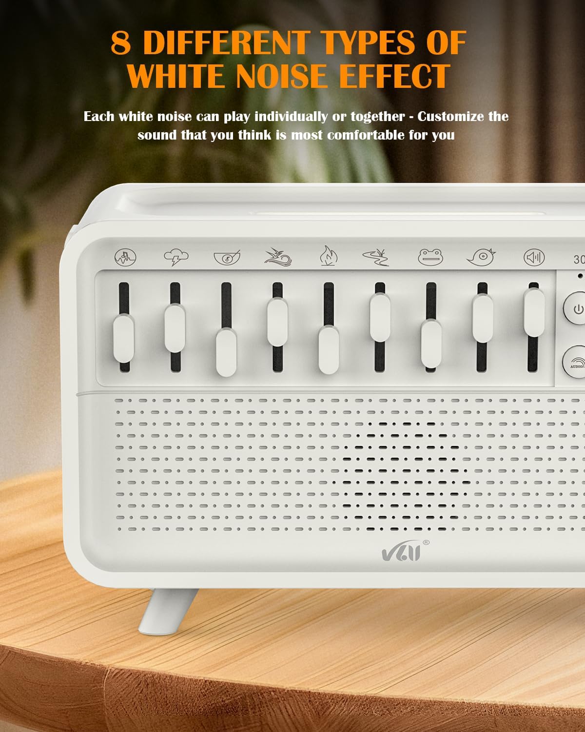 White Noise Sound Machine Diffuser, Essential Oil Diffusers for Home, Air Aroma Diffuser Humidifier with 8 White Noise Effect & LED Night Light, Speaker, Timer, Plug in Design