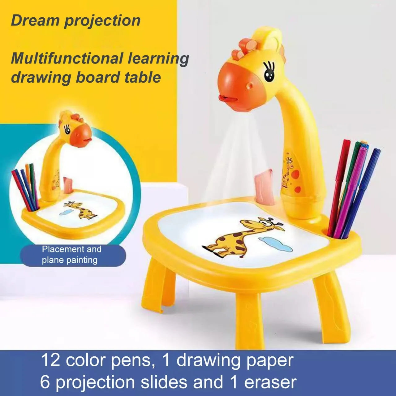 Drawing Projector with Light & Music,Childrens Trace and Draw Projector Table,Projection Painting Set for Toddler Girls & Boys,Child for Toddler Paint Learning Toys