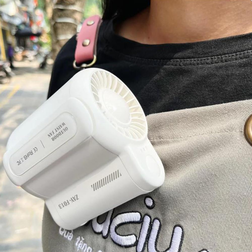 Cool Clip Fan Under Shirt, Clip-on Portable Air Cooler, Portable Waist Fan Rechargeable,3 Speeds Strong Airflow Wearable Personal Clip Fan, Belt Fan Clip,Shirt Fan for Works,Travel, Camping
