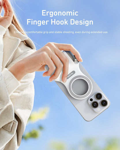 Magnetic Phone Camera Grip, Smartphone Shooting Holder Selfie Handle Snap with Wireless Shutter Button Remote for Smart Phones, Cellphone Vlog Video Photography.