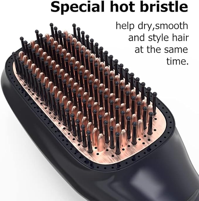 3 in 1 Hair Dryer Brush & Straightener Brush, Professional 1200W Powerful Ceramic Tourmaline Ionic Hot Air Brush, 3 Heat/2 Speed Settings One Step Hair Dryer and Styler for All Hair Types