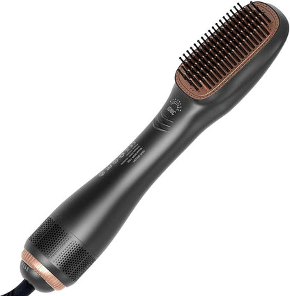 3 in 1 Hair Dryer Brush & Straightener Brush, Professional 1200W Powerful Ceramic Tourmaline Ionic Hot Air Brush, 3 Heat/2 Speed Settings One Step Hair Dryer and Styler for All Hair Types