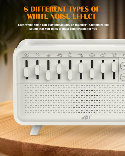 White Noise Sound Machine Diffuser, Essential Oil Diffusers for Home, Air Aroma Diffuser Humidifier with 8 White Noise Effect & LED Night Light, Speaker, Timer, Plug in Design