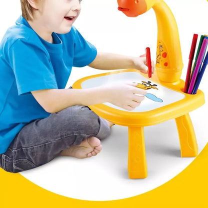 Drawing Projector with Light & Music,Childrens Trace and Draw Projector Table,Projection Painting Set for Toddler Girls & Boys,Child for Toddler Paint Learning Toys