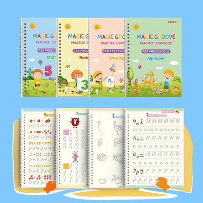Magic Writing Book- Reusable Handwriting Practice with Disappearing Ink 4pc Set
